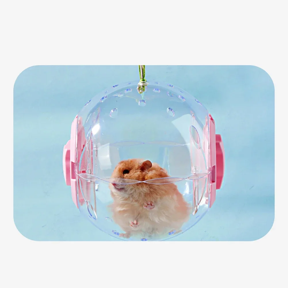 ，Hamster Exercise Ball Transparent Hamster Running Ball Wheel With Traction Rope For Small Animals Pet Supplies