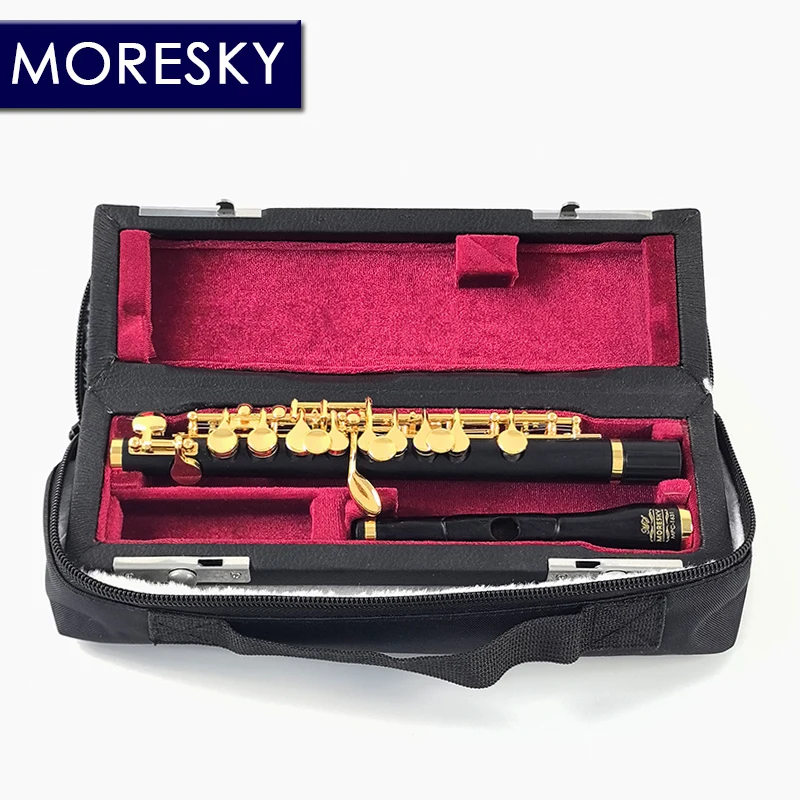 Ebony Piccolo C Key Cupronickel Gold Plated Body Material Grenadilla MPC-1631 MORESKY flute instrument wind music instrument