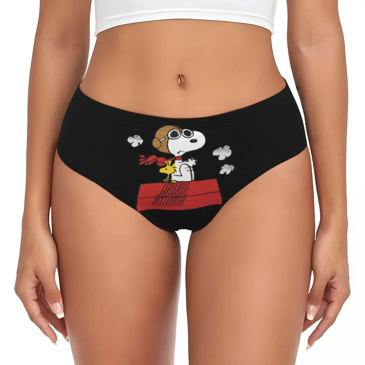 thumbnail image 1 of Braguitas personalizadas para mujer con diseño de paisaje de Van Gogh, Snoopy y Charlie Brown, ropa interior elástica para mujer, calzoncillos de Peanuts, 1 of 5