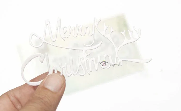 Mmao Crafts Metall-Stahl-Stanzformen, neue Frohe Weihnachten-Buchstaben, Schablone für DIY Scrapbooking, Papier/Fotokarten, Prägestempel