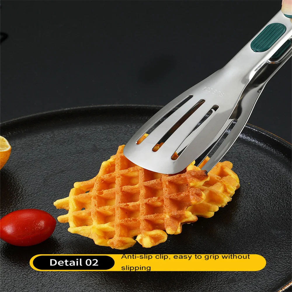 Non-Slip Stainless Steel Food Tongs Meat Salad Bread Serving Clip Barbecue Grill Buffet Clamp Cooking Tools Kitchen Accessories