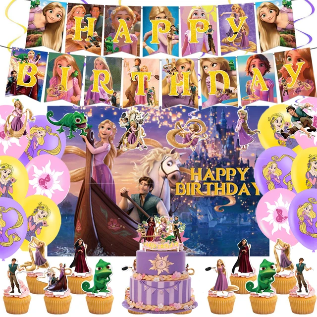 Décoration de fête d'anniversaire princesse Disney, ballons