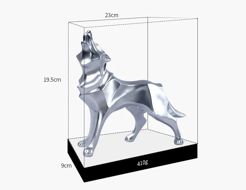 Abstract Geometric Wolf Statue