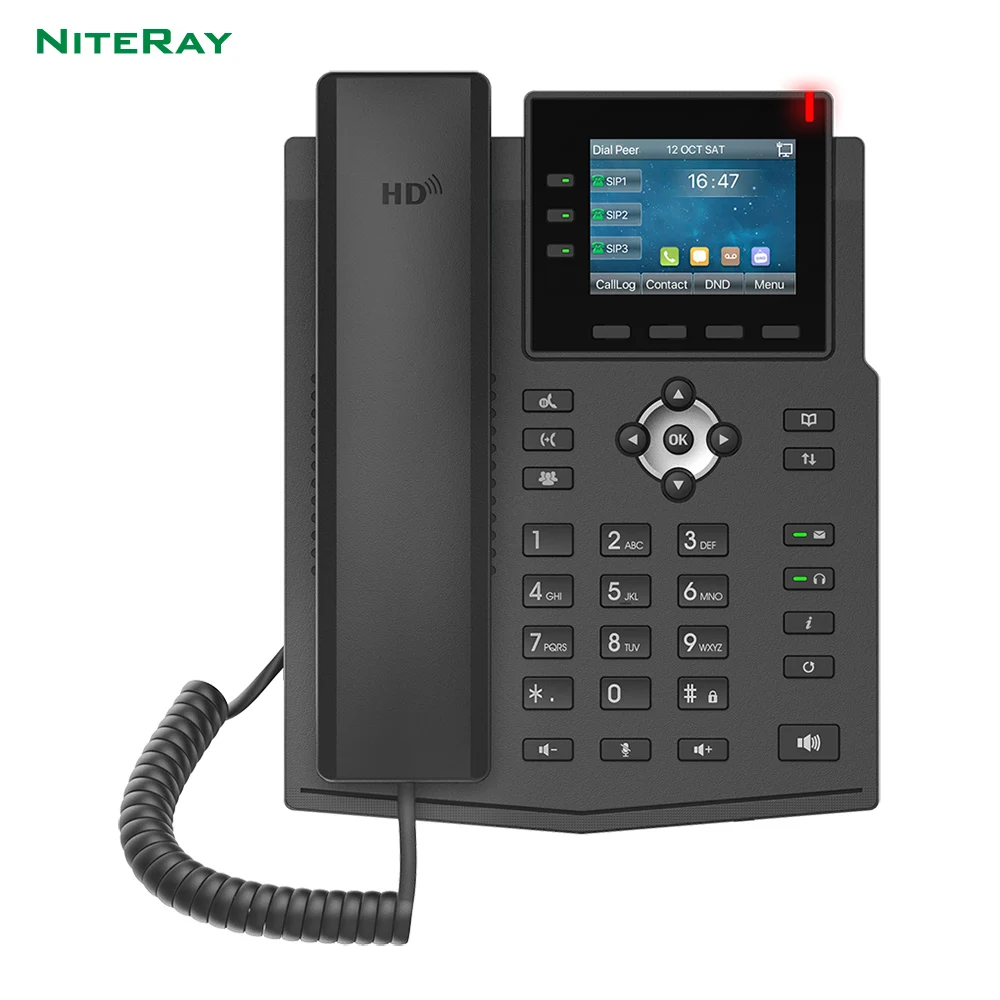 Wireless SIP Video Phone WiFi Basic Corded VoIP Cheap Telephone with Colorful LCD Multimedia