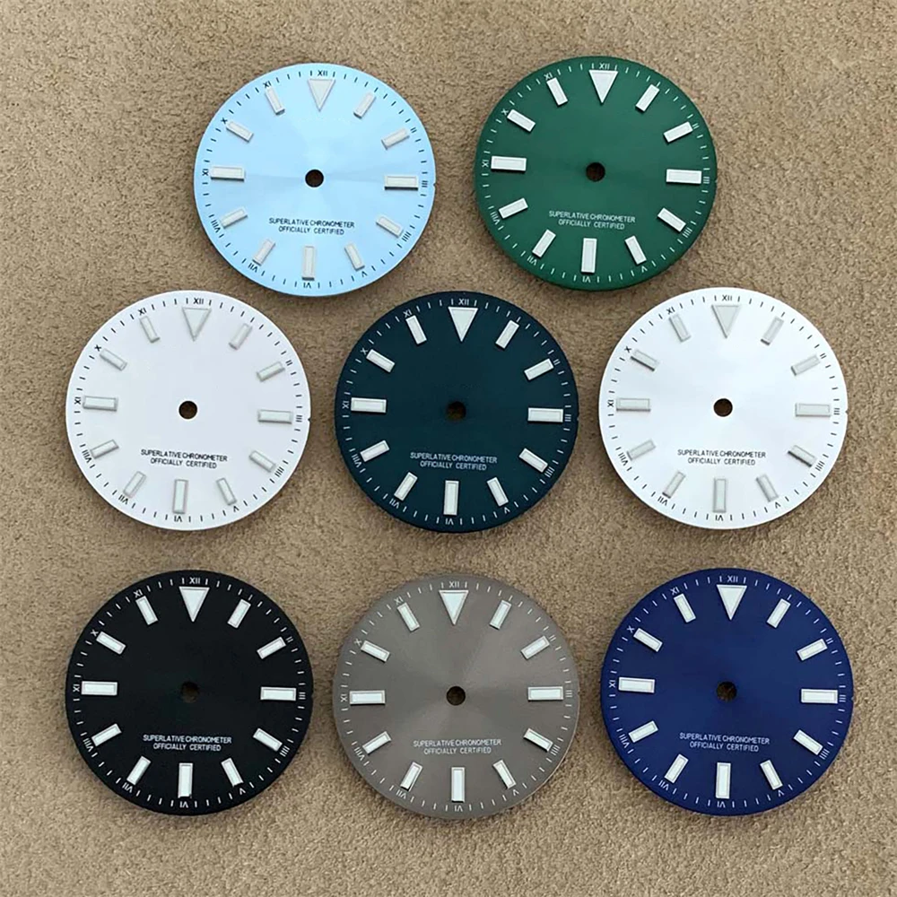 

Creative Nh35 Dial No Calendar Green Luminous Watch Dial 28.5mm for NH35 NH36 Movement Mechanical Watch Faces Repair Accessories