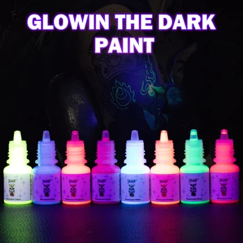 Inchiostro per tatuaggi fluorescente da 5 ml Colorante per tatuaggi a 8 colori Pigmento luminoso sicuro non tossico facile da colorare