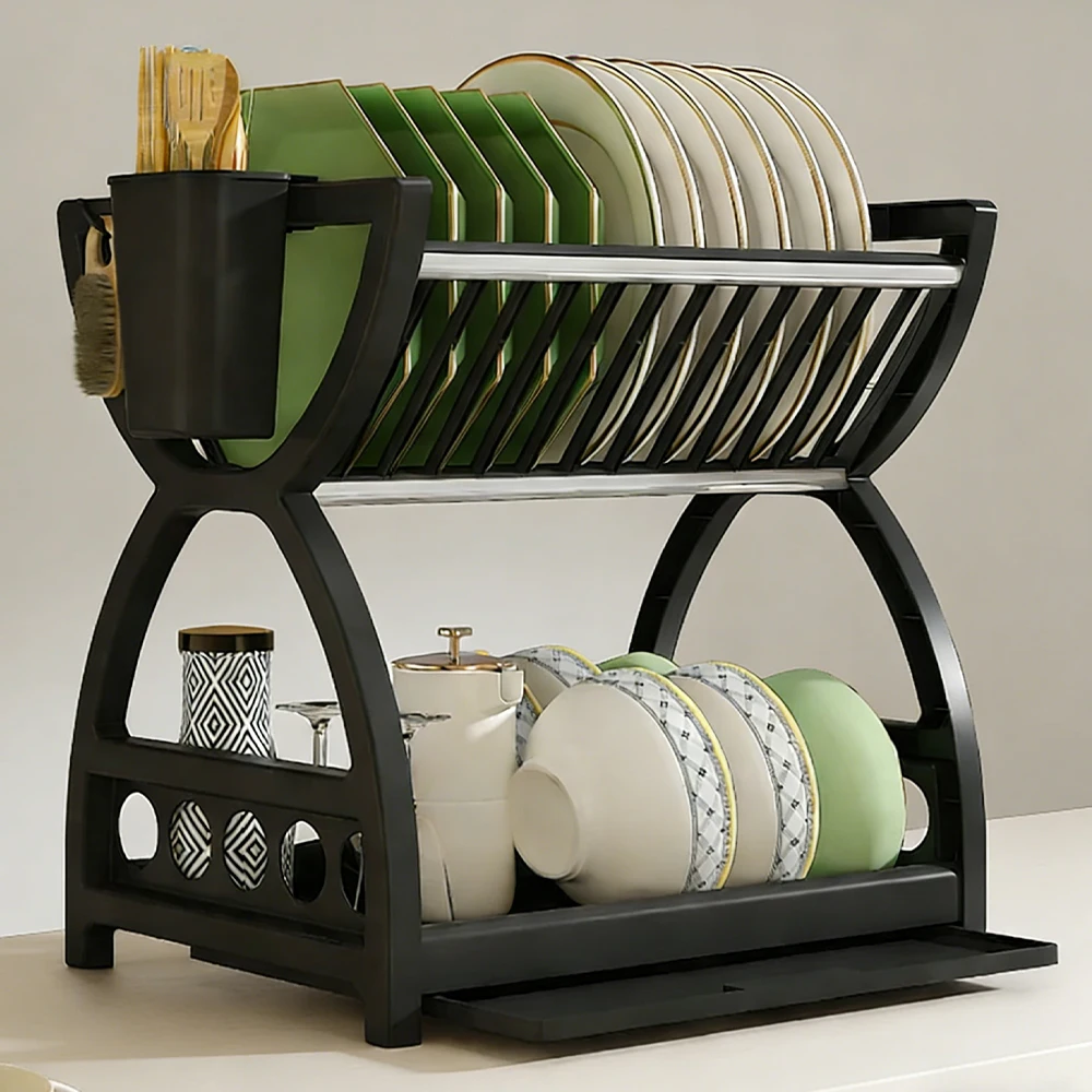 Household Multifunctional Kitchen Storage Rack Drain Bowl And Dish Storage Rack Bowl And Chopstick Rack Storage Box 1