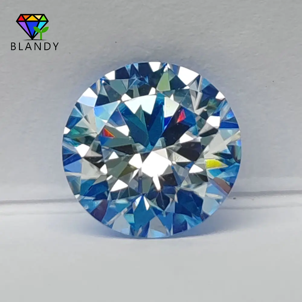 Multicolor Round Cut Moissanite Gemstone with GRA Certification