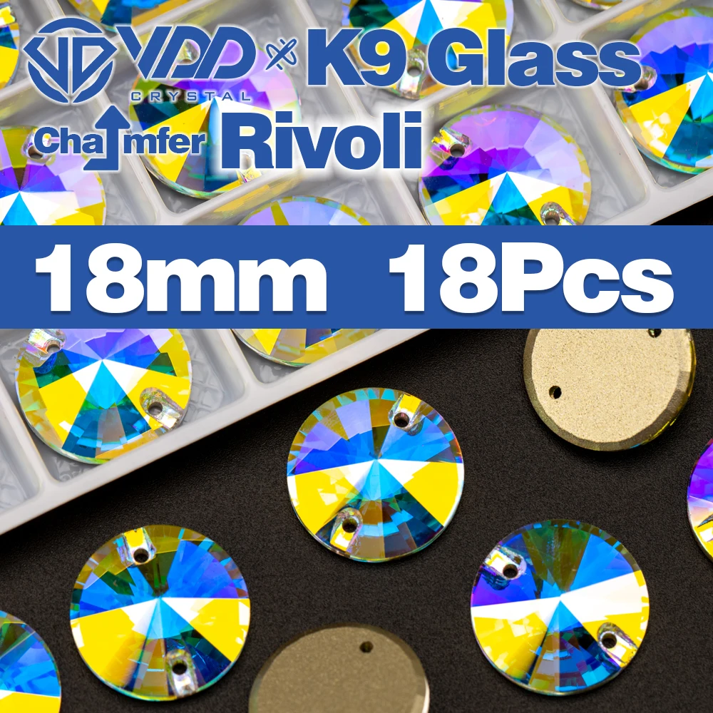 Premium K9 Glass Sew-On Rhinestones - Top Quality Crystal AB Flatback Stones for Clothing and Wedding Accessories