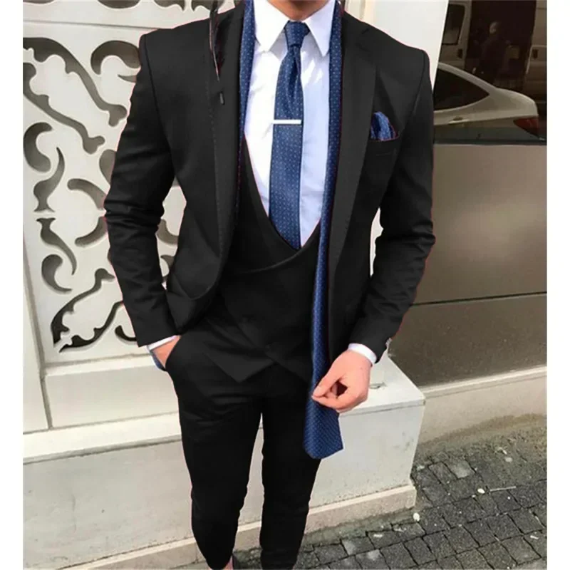 2024 New Casual Fashion Men's Suit  Gentleman Suit British Style Banquet Groom Best Man Dress  Suits for Men  Suit Men