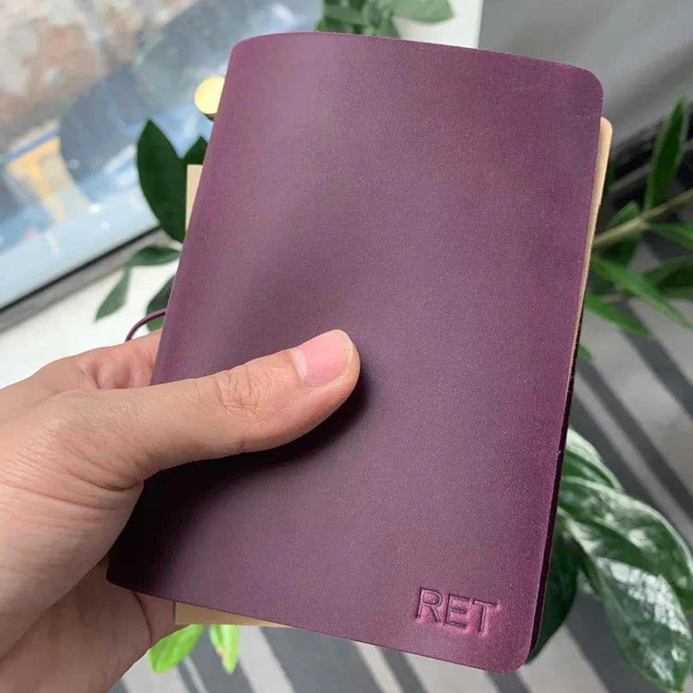 Customized Name Journal Genuine Leather Planner Refillable Travel Notebook Portable Durable Retro DIY Handmade Diary Line Blank