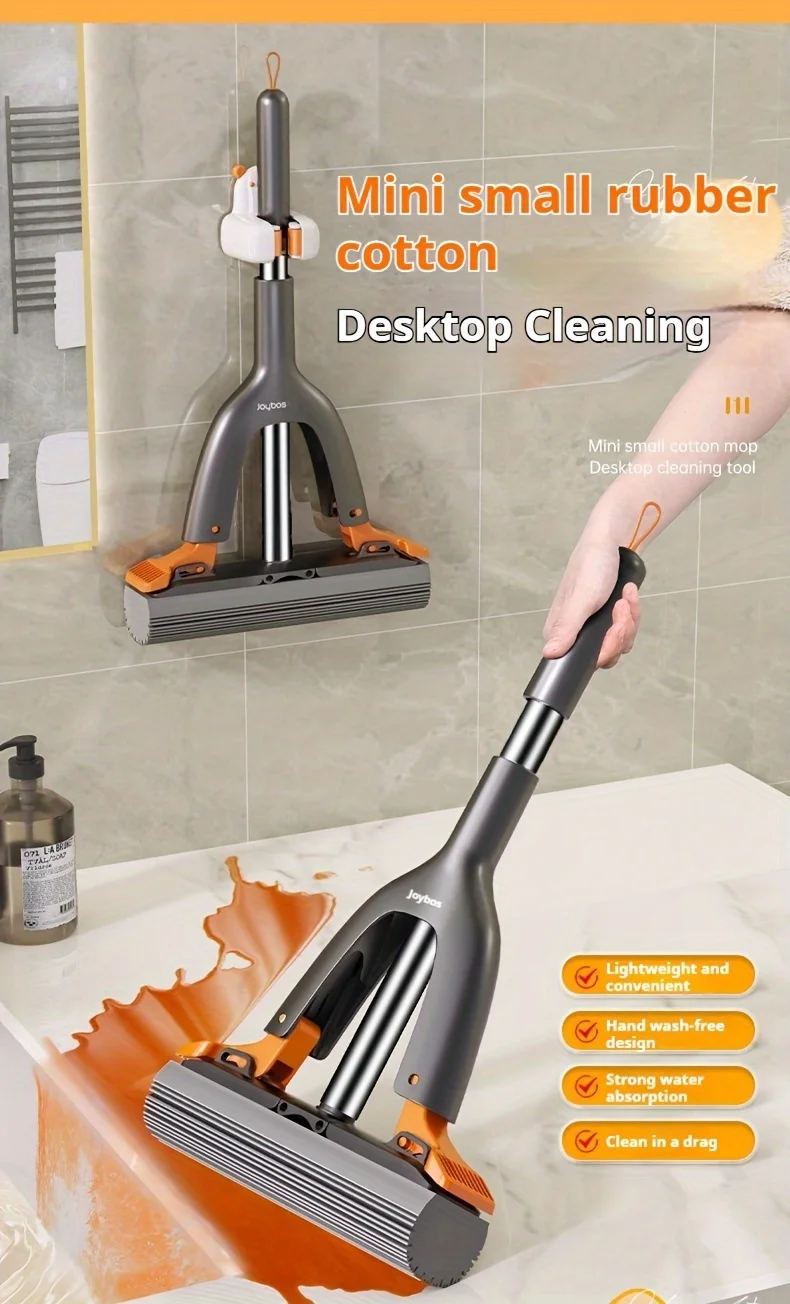 Mocio in spugna da tavolo, testa in cotone, piegabile a metà, mini mocio JOYBOS, straccio multifunzionale e pigro per cucina e soggiorno_voghion.com