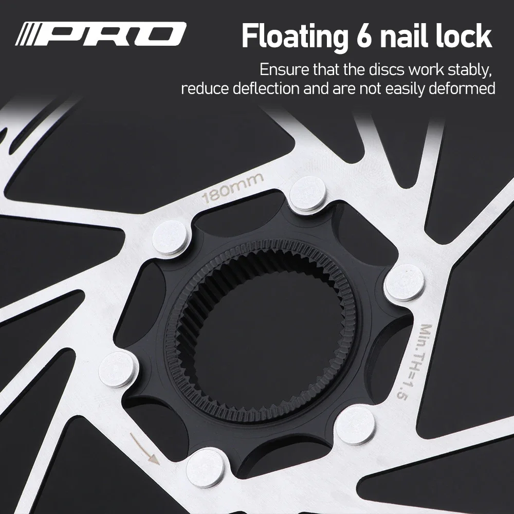 Bike Brake Rotor IIIPRO Bicycle Center Lock Disc Rotor Strong heat dissipation floating 140 160 180mm MTB/Road disc brake