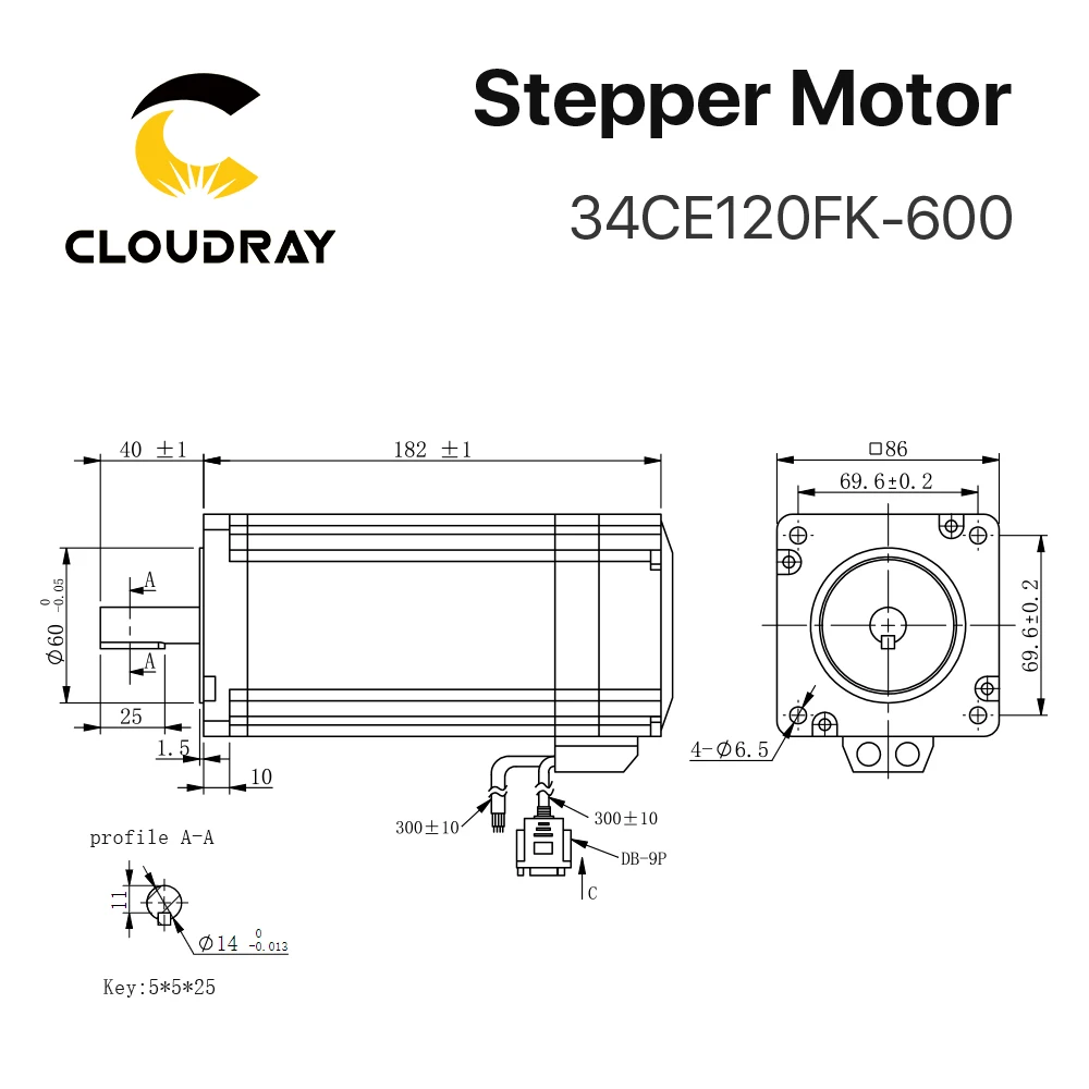 Cloudray Nema 34 Closed Stepper Motor Kit With Encoder 12N.m Closed Loop Stepper Motor Easy Servo Driver With 1.5m Free cable — view 4