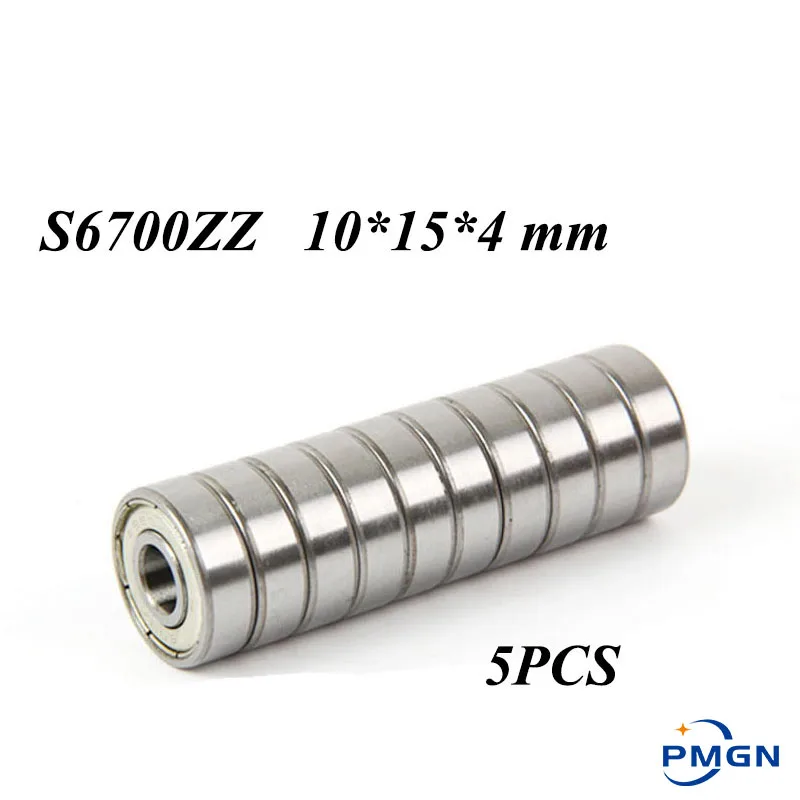 5PCS ABEC-5 S6700zz high quality S6700 zz S6700Z S61700Z SS6700ZZ 10*15*4 mm stainless steel 6700 bearing