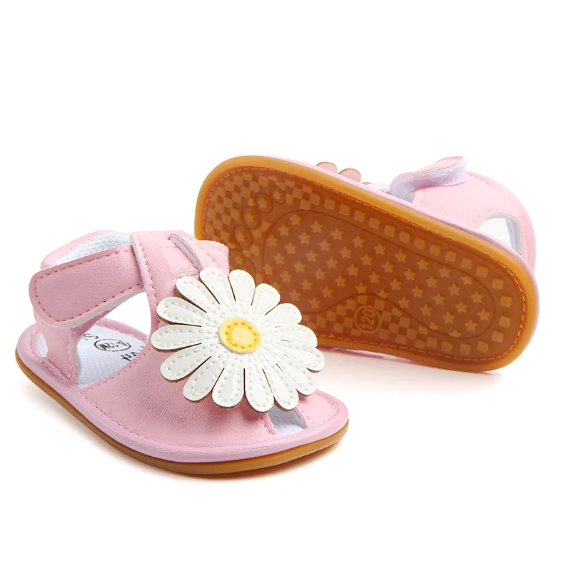Newborn Baby Girls Sunflower Summer Shoes Sandals First Walkers Shoes Flowers Casual Soft Sole Sandals Toddler Walking Shoes 4