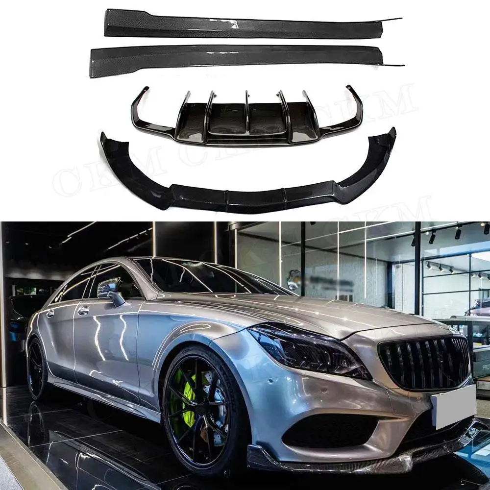 

Carbon Fiber Body Kits Front Rear Bumper Lip Spoiler Rear Diffuser Side Skirts For Mercedes Benz CLS Class W218 CLS63 2012-2014