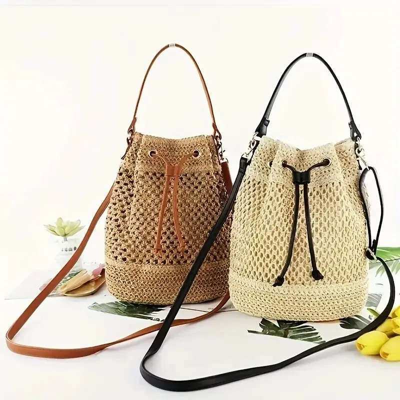 3-Piece DIY Crochet Bag Accessories Set - Adjustable Shoulder Strap, Drawstring Closure, Durable Faux Leather Base, Handmade Bag Accessories, for Handmade Crafts, DIY Wallets and Handbags, Handmade Bag Accessories | Vibrant Accessories | Durable Artificial Leather, Bag Accessories, DIY Wallet Making