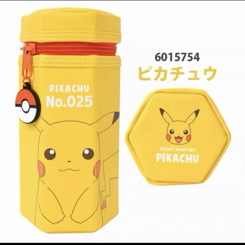 

Сумка для ручек Pokemon Limited Pikachu, сумка для учеников начальной школы, шестигранная, для обучения, женский макияж, высота 20 см