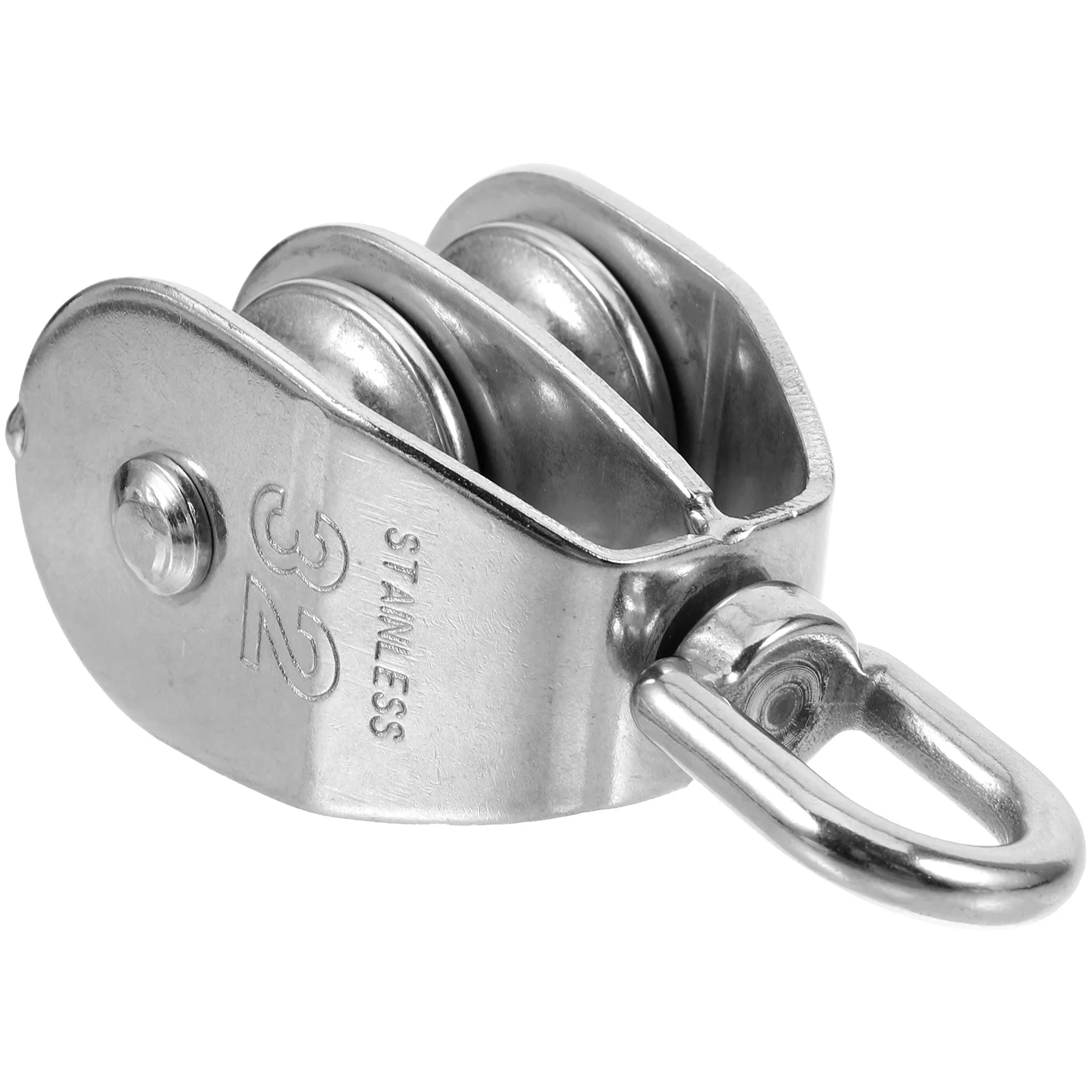 Boat Pulley Stainless Steel Dual Winch Wire Rope Block Strength Training Accessories 304 Lifting Wheels 25mm stainless single wheel swivel pulley block heavy duty steel single sheet swivel lifting rope fixed pulley for wire rope