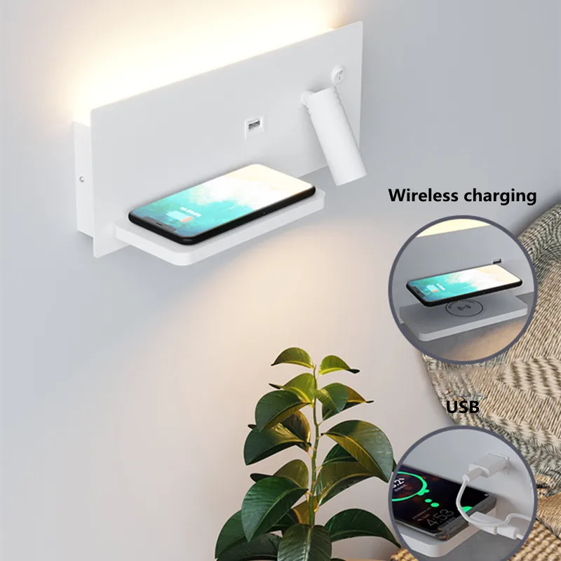 Usb Wall Mount Qi Charger Wireless Charger With USB Port 15 Amp