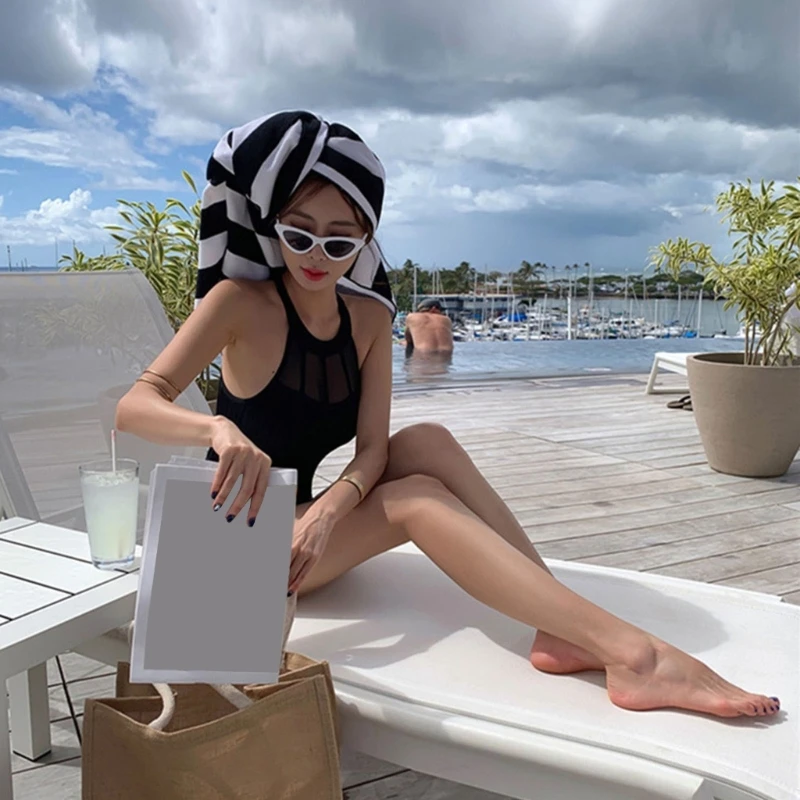 

H58D летний сетчатый Цельный купальник для женщин однотонный Купальник бикини купальный костюм