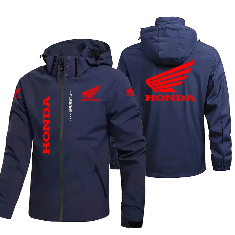 Honda Motorcycle Jacket Men's Hooded Windproof And Waterproof Coat