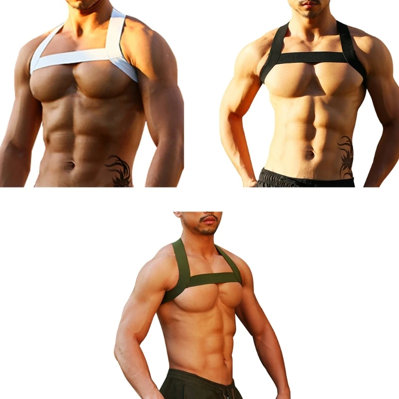 

Men Chest Harness Elastic Shoulder Body Strap Men Nylon X-shaped Body Chest Belt