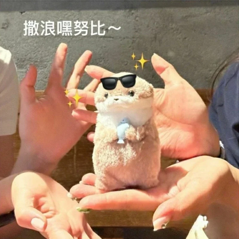 귀여운 수달 인형, 작은 수달 동물 봉제 장난감, 귀여운 인터넷 레드 윈드 미니 인형, 테이블 장식, 크리스마스 선물, 11cm, 신제품