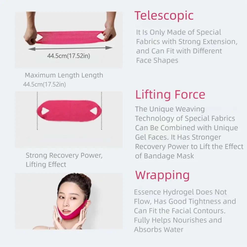 5개입/팩 V라인 페이셜 리프팅 마스크 V라인 탄력 소프트 젤 페이스 리프트 마스크 단일 팩 페이스 케어 페이셜 마사지기 뷰티 스킨 케어