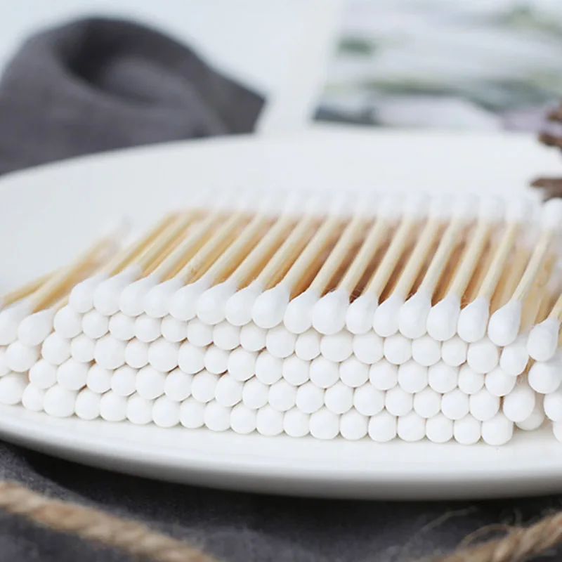 200pcs Double Head Cotton Swab Women Makeup Cotton Buds Tip For Wood Sticks Nose Ears Cleaning Health Care Tools 2