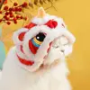 Fun Chinese Style Cat Dance Lion Hats Soft Cartoon Cat New Year's Headwear Comfortable Warm Cute Plush Pet Caps Holiday 5
