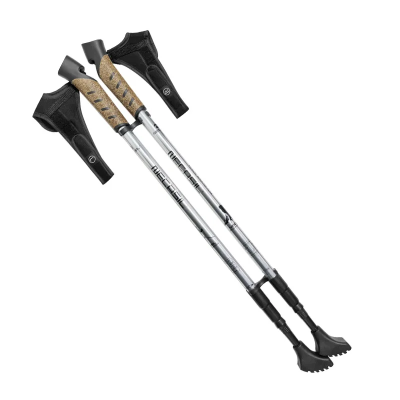 2PCS Foldable Walking Stick Trekking Pole for Hiking and Mountaineering Super Lightweight  Camping Equipment  Walking Cane 4