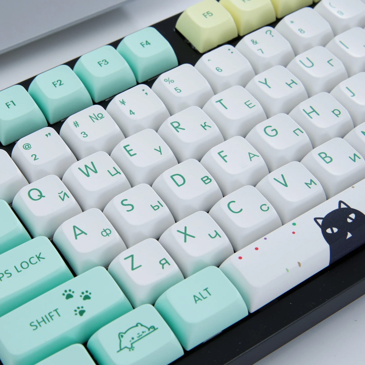 Maimooo-keycap Layout Russo Pbt Keycaps Xda Profile Sublimação para Ikbc Cereja mx 108 104 87 96 96 Teclas de Teclado Mecânico - Imagem 3