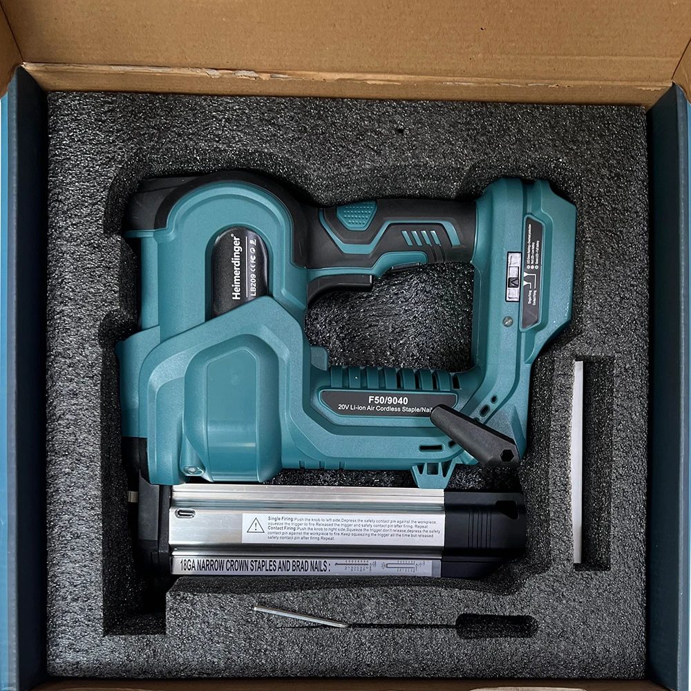Heimerdinger Cordless Nail Gun,18GA 2 in 1 Nailer/Stapler Gun Compatible with Makita Battery, 2 Mode with 500 Staples, 500 Nails 2