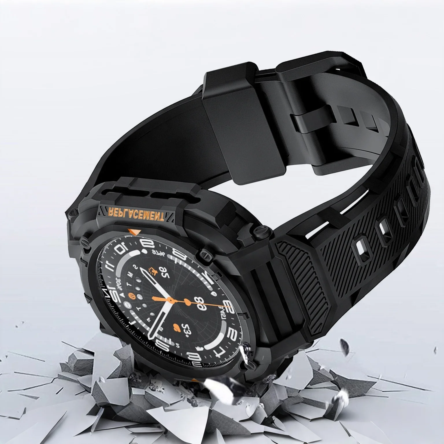 TPU Hollow Out One-Piece Protective Watch Cover with Straps - Premium Accessory