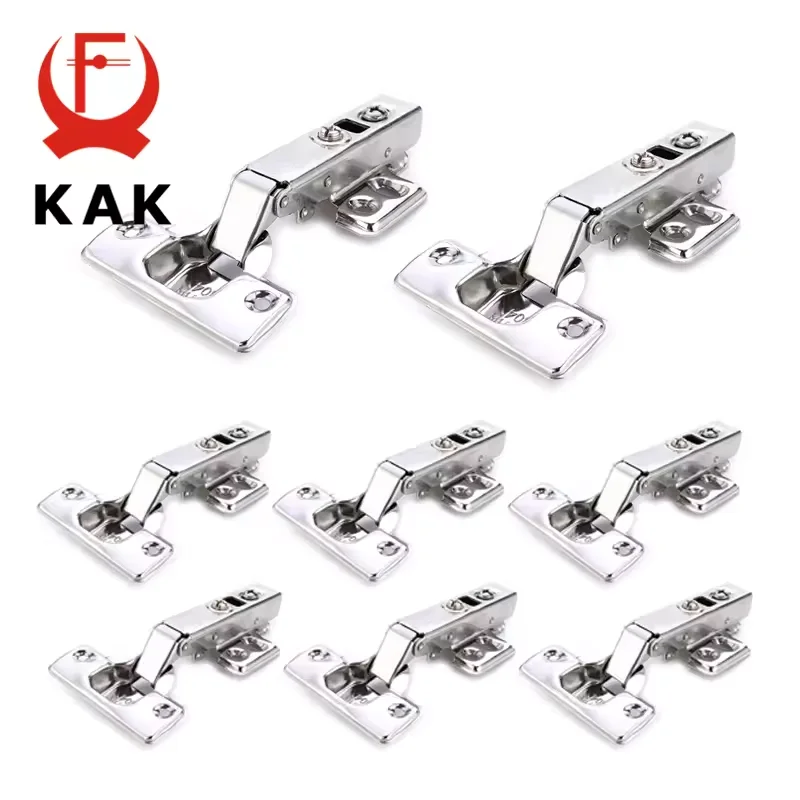 KAK 8-teilige Schrankscharniere aus Edelstahl, sanft schließend, hydraulische Türscharniere, Dämpfer, Puffer, Küchenschrank, Möbelbeschläge