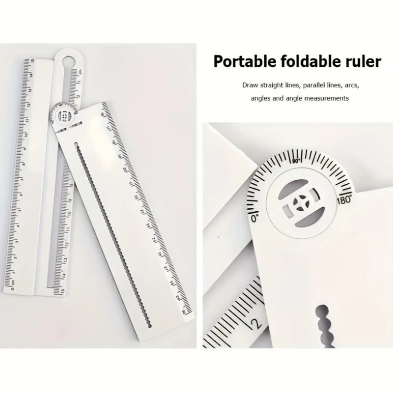 기하학적 도면 자, 학교 사무실 제도 용품용 다기능 접이식 자