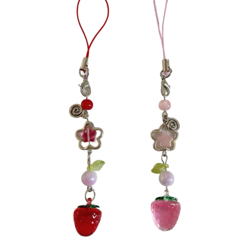 

Strawberry Phone Pendant Fashionable Bag Accessory Perfect for Everyday Use