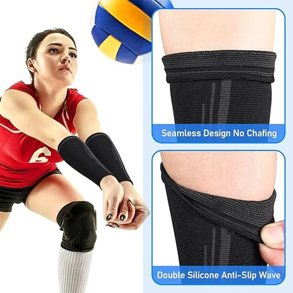 1Pairs UV Protection Volleyball Arm Sleeves Wrist Support Elastic Arm Warmers Sports Safety Breathable