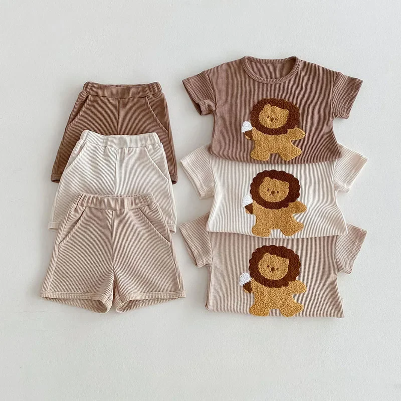 Cute Baby Boys Summer Clothes Set Tshirt Shorts
