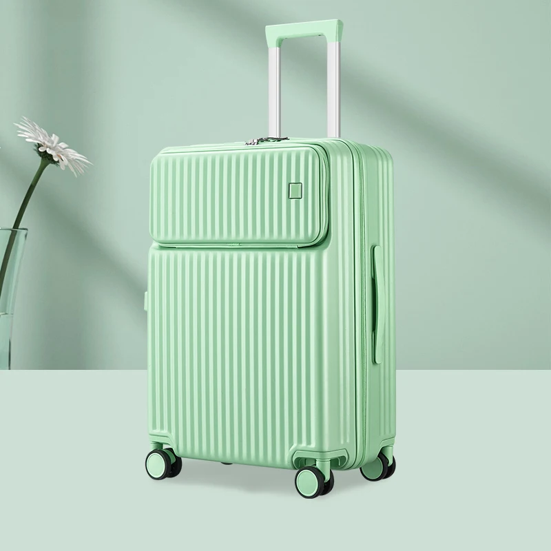 Maleta de viaje de 20 ", 22", 24 "y 26" pulgadas, Maleta de negocios con Apertura frontal y ruedas, Maleta de equipaje rodante, Maleta de embarque