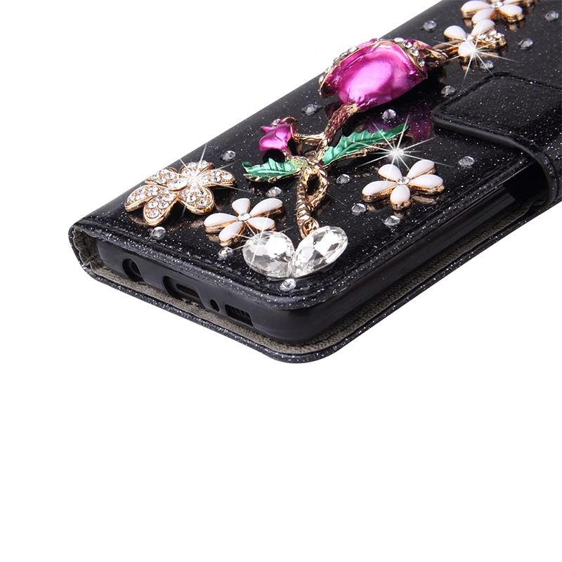 Glitter Leather Wallet Case For Samsung Galaxy S25 Ultra S24 FE S23 Plus S22 S21 A35 A14 A15 A16 A26 A36 A56 A55 A34 A54 A13 A33