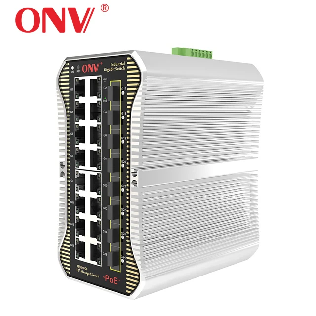 

24 Port Full 10/100/1000mbs Managed Industrial Ethernet Switch with POE Function for security monitoring