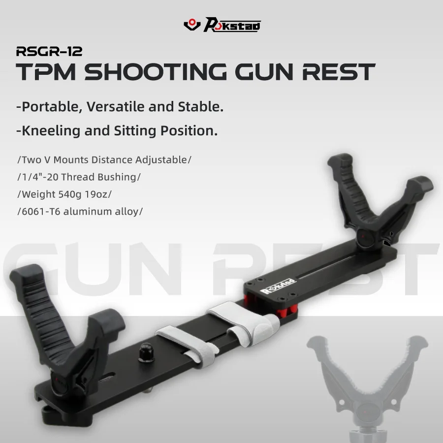 Detachable Tripod Vector Optics for RokStad Tripod Sys Hunting Gun V Yoke Shaped Heavy-Duty Tripod Head Top Mount Accessories for Shooting Stick