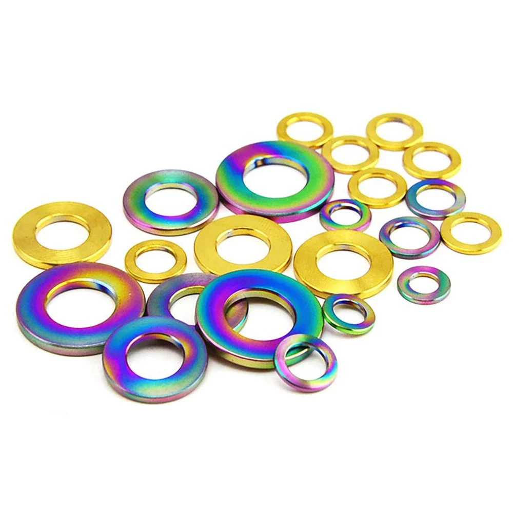 M3 M4 M5 M6 M8 M10 Titan Flache Washer Spacer Dichtung Fur Fahrrad Radfahren Motorrad Auto