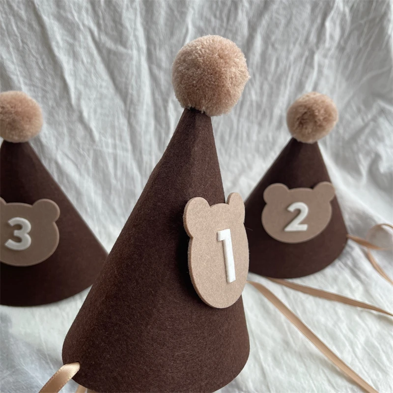 Kids Birthday Hat 1st 2nd 3rd Year Old 100 Days Baby Anniversary Cap Headband Decor