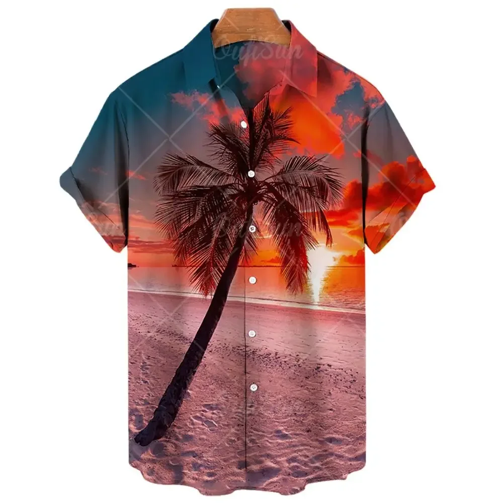 

Hawaiian Shirt 2024 Summer Hot Sale Beach Style Unisex Shirt Loose Trendy Casual Short Sleeve Oversized Breathable Shirt Tops
