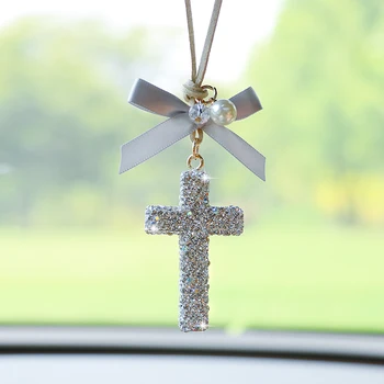 Decorazione Interna per Auto alla Moda, Accessori per Specchietto Retrovisore con Diamanti Incastonati, Accessori Pendenti da Regalo