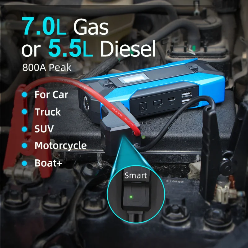 Eafc Auto Jump Starter 800a Auto Batterie Start Tool Auto 12V